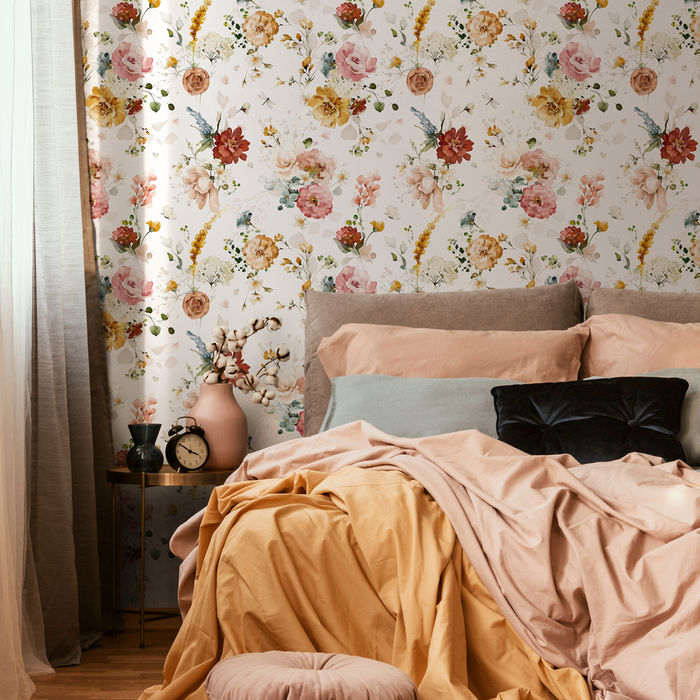 Dusty Pink Farmhouse Wallpaper