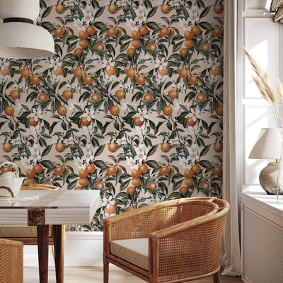 Orange Farmhouse Wallpaper