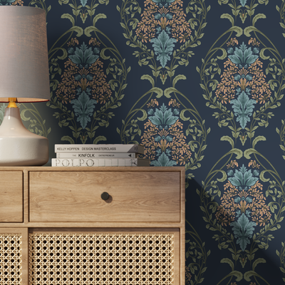 Dark Blue Peel and Stick Wallpaper