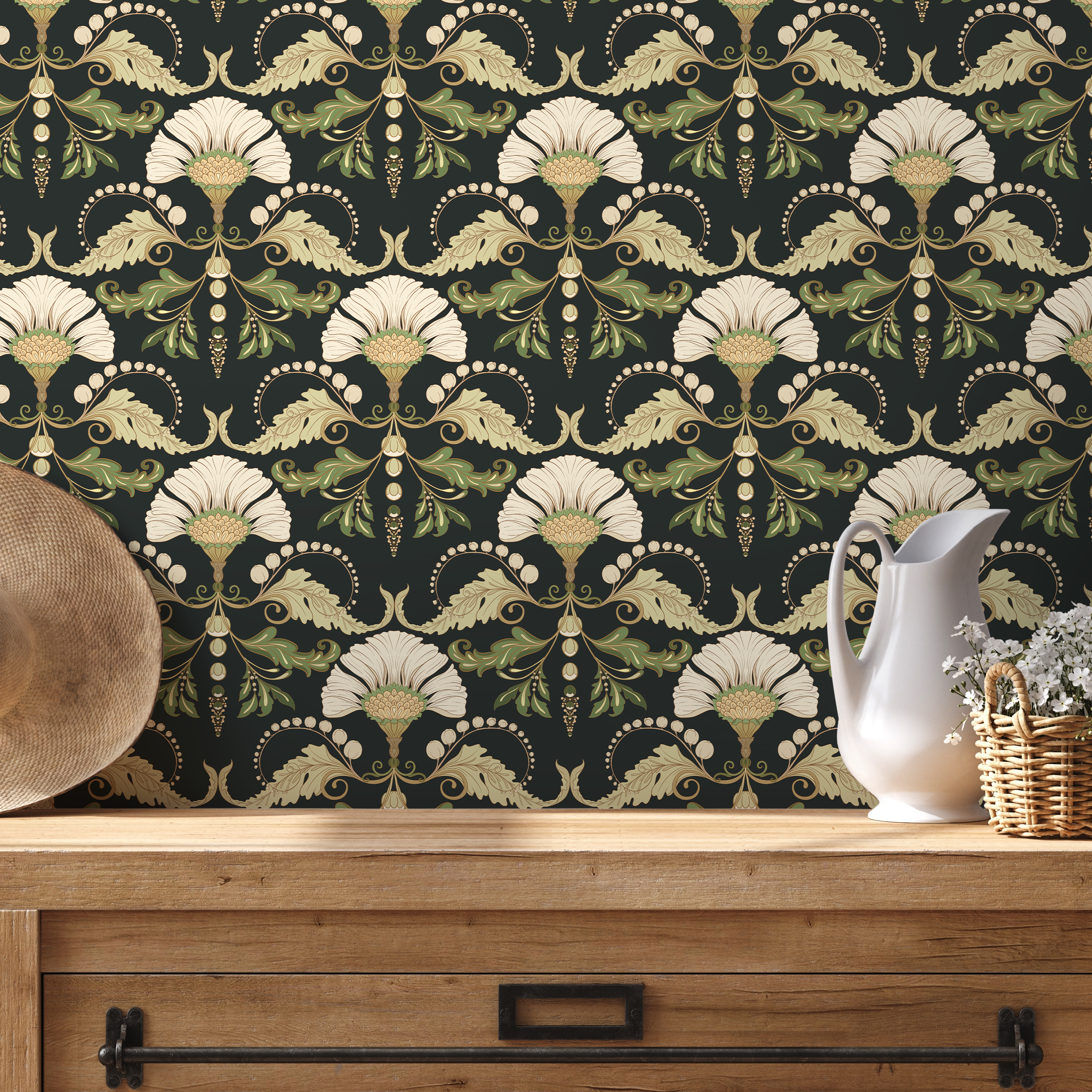 Green Victorian Wallpaper