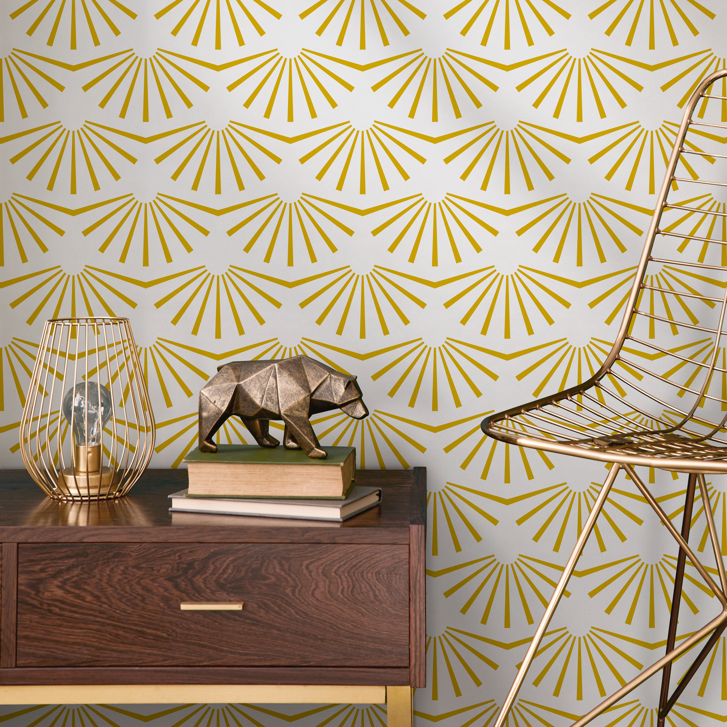 Yellow And White Peel And Stick Wallpaper