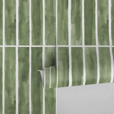 Green Tile Peel And Stick Wallpaper