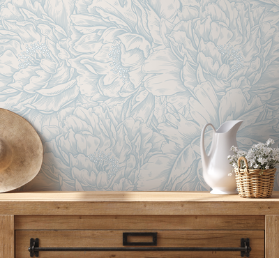 Light Blue Floral Wallpaper