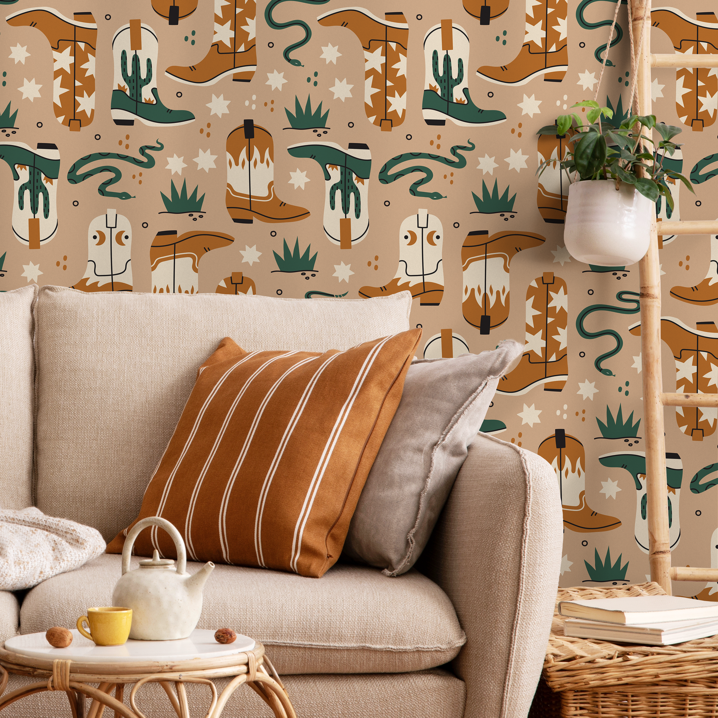 Cowboy Boot Peel And Stick Wallpaper
