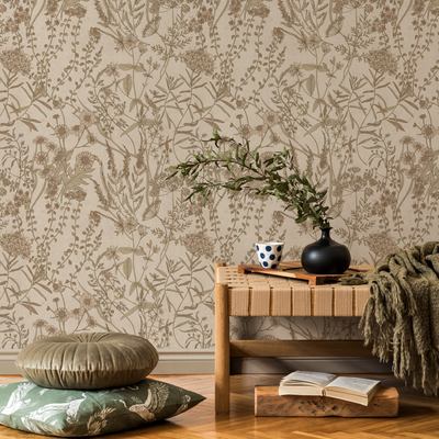 Brown Floral Wallpaper