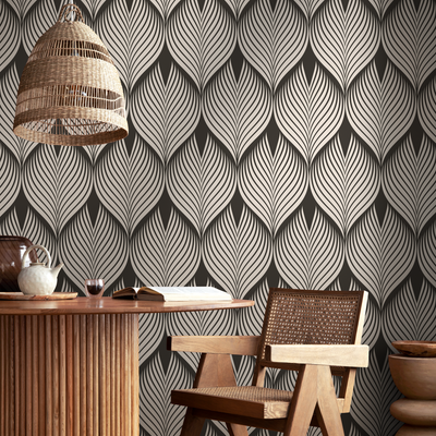 Brown Art Deco Wallpaper