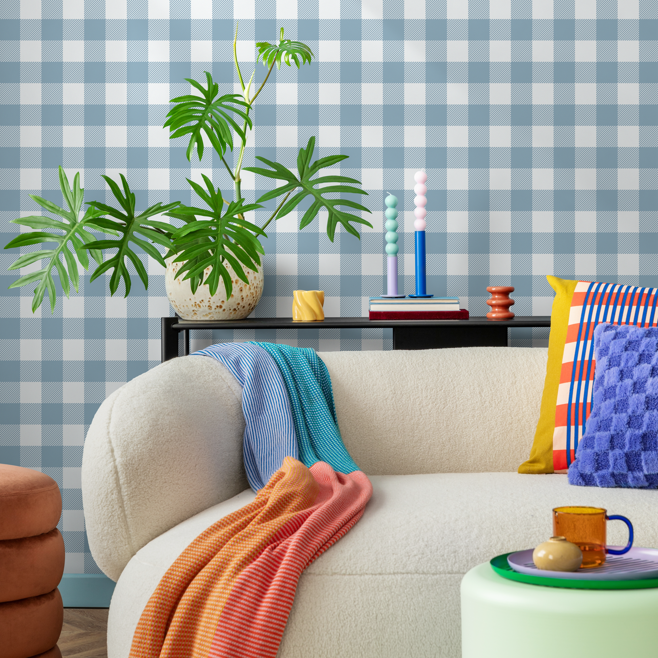 Blue Plaid Wallpaper