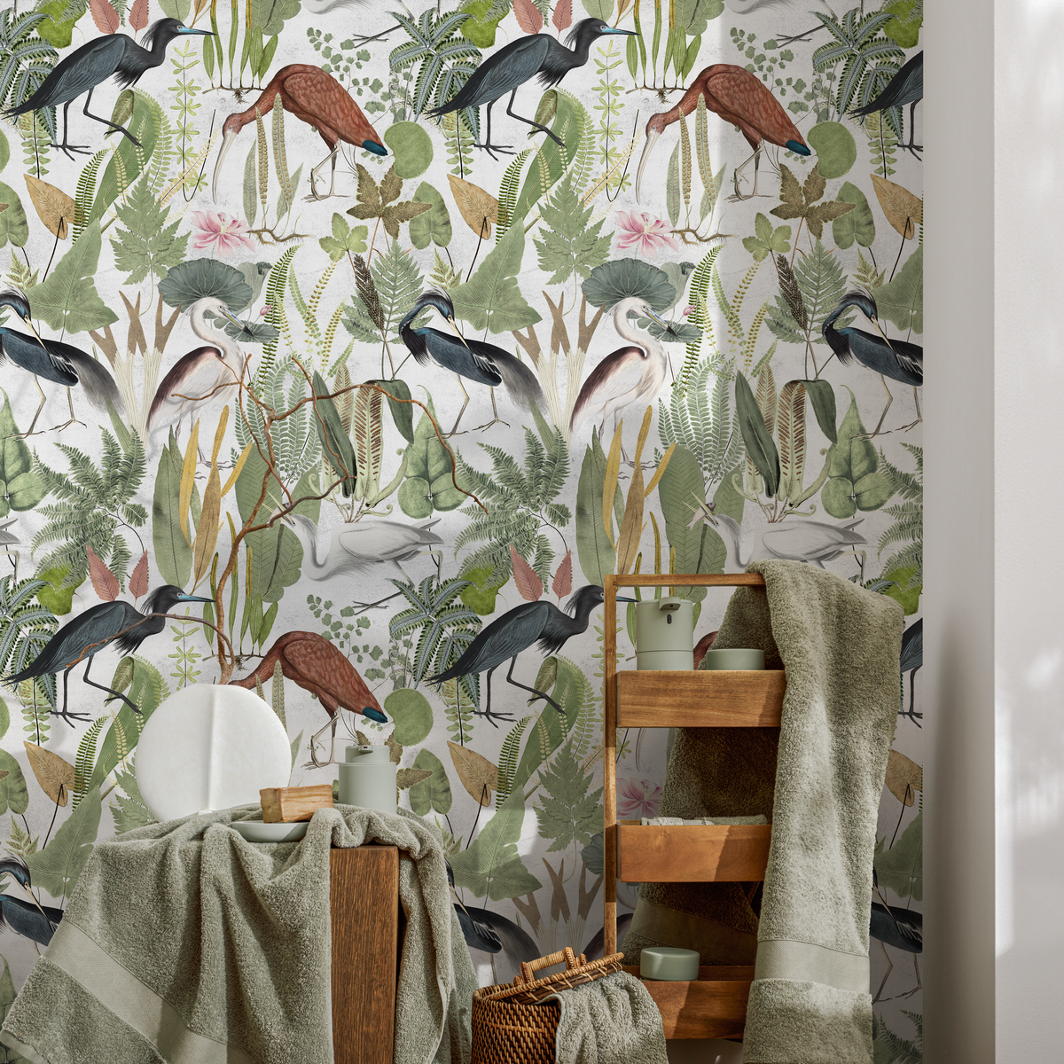 Wallpaper In Master Bathroom