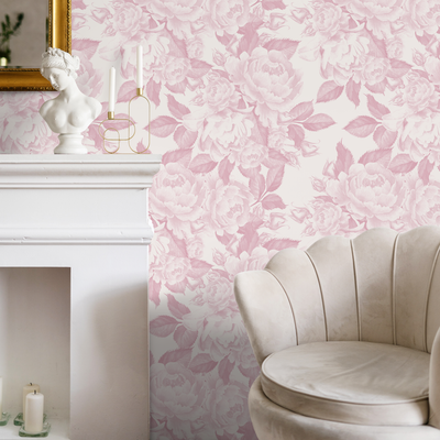 Blush Floral Peel And Stick Wallpaper