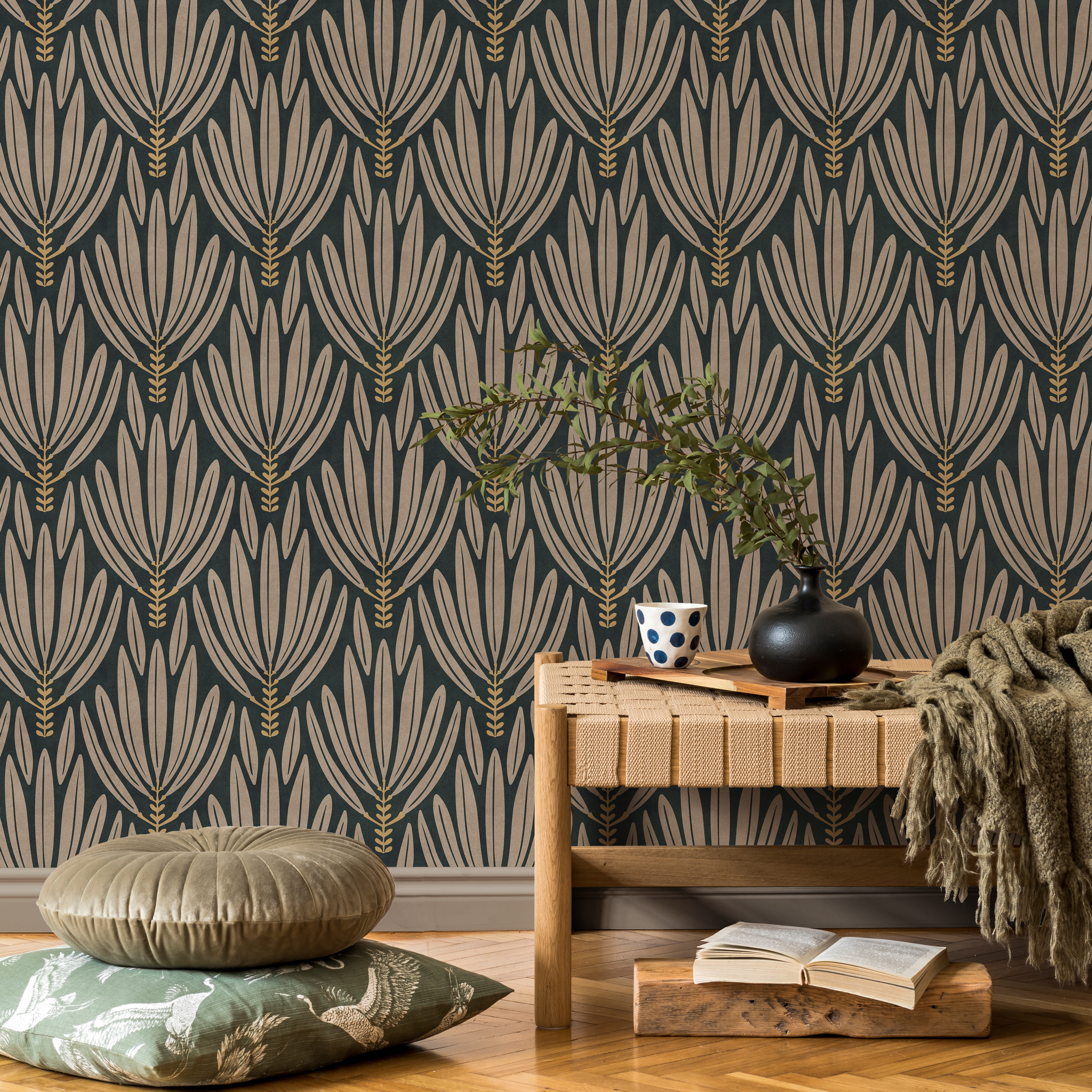 Modern Damask Wallpaper