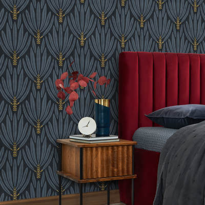 Blue Gold Wallpaper Peel And Stick