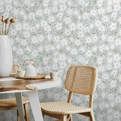 Light Blue Flower Wallpaper