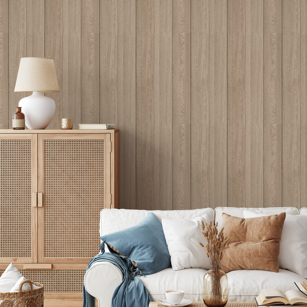 Faux Wood Wallpaper