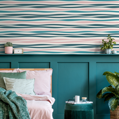 Pink And Teal Peel And Stick Wallpaper
