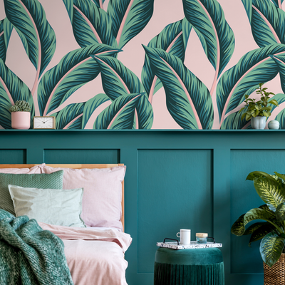 Pink Tropical Peel And Stick Wallpaper