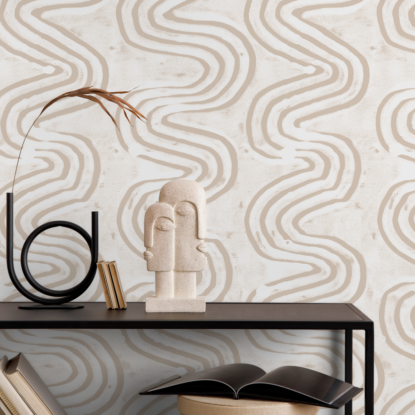 Beige Removable Wallpaper