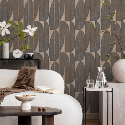 Walnut Peel And Stick Wallpaper