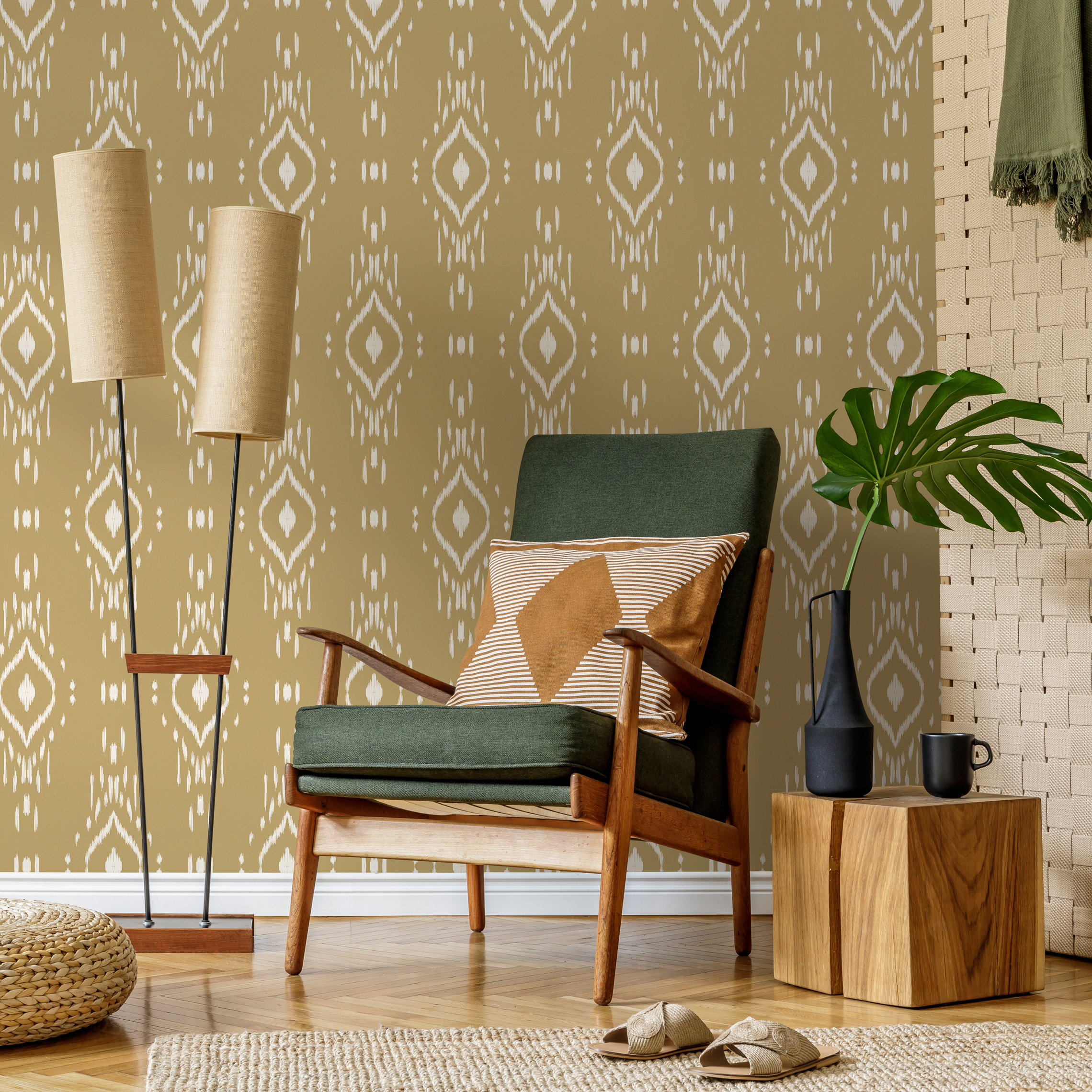 Tan And White Peel And Stick Wallpaper