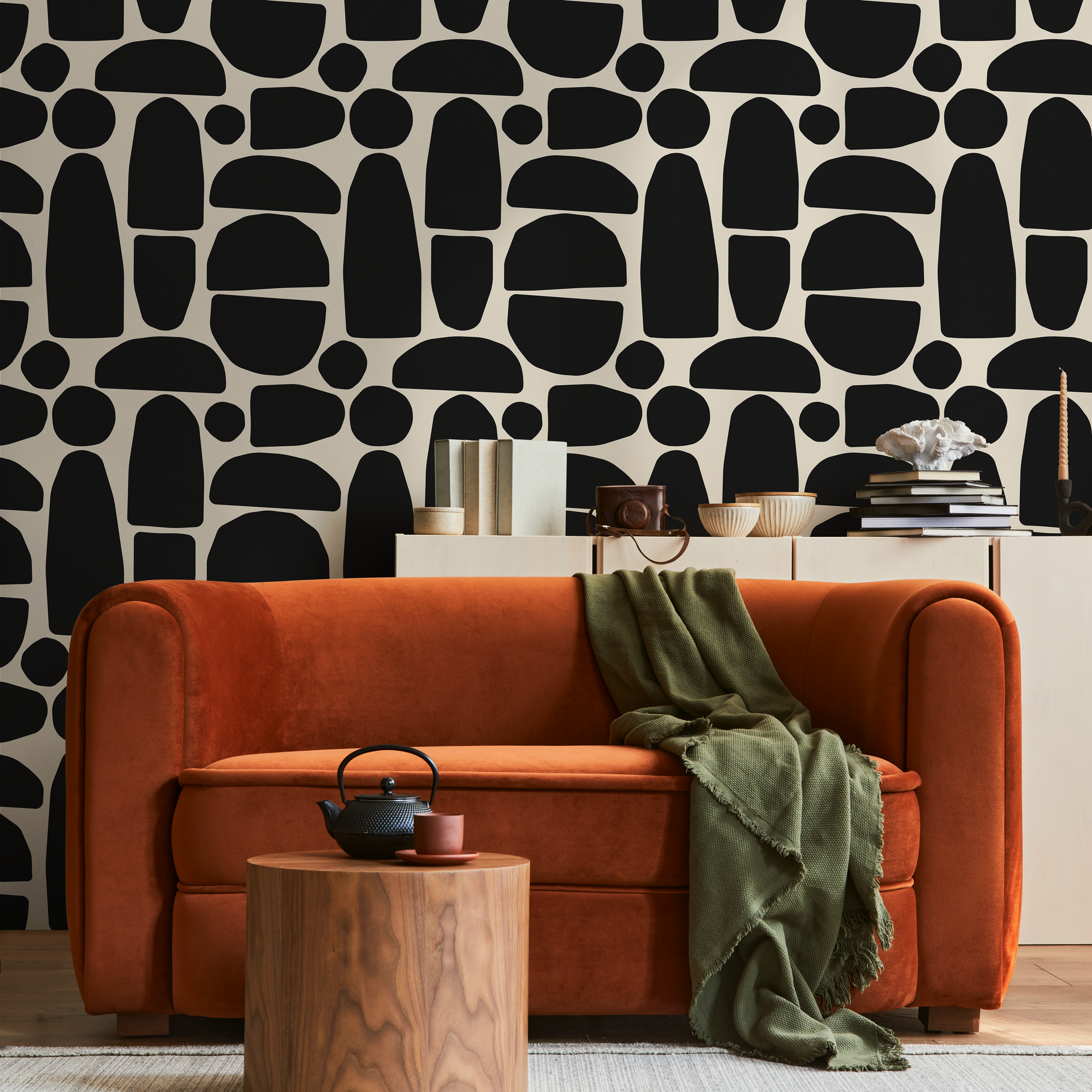 Wallpaper Accent Wall Living Room