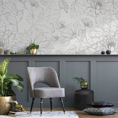 Gray Flower Wallpaper