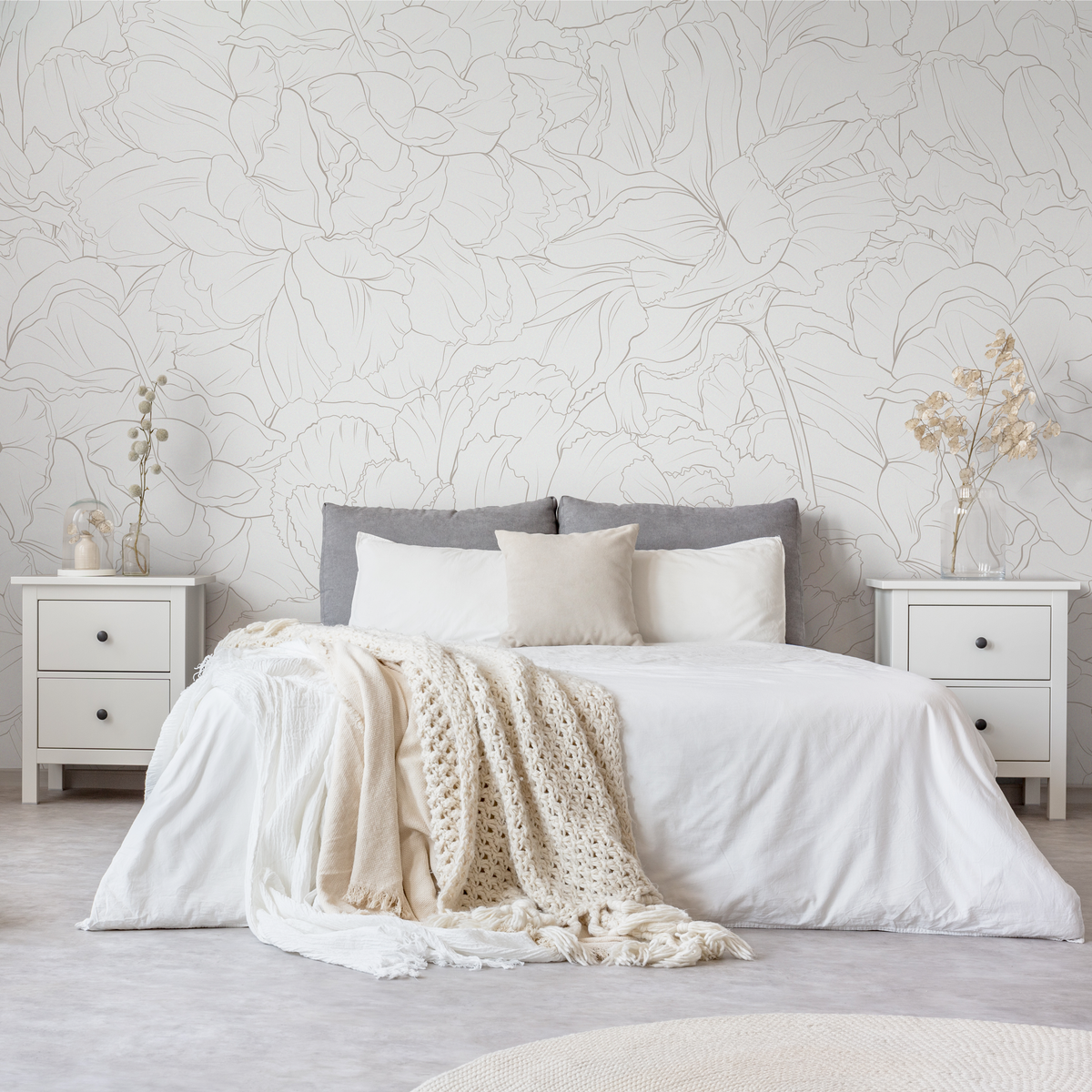 White Wallpaper For Bedrooms