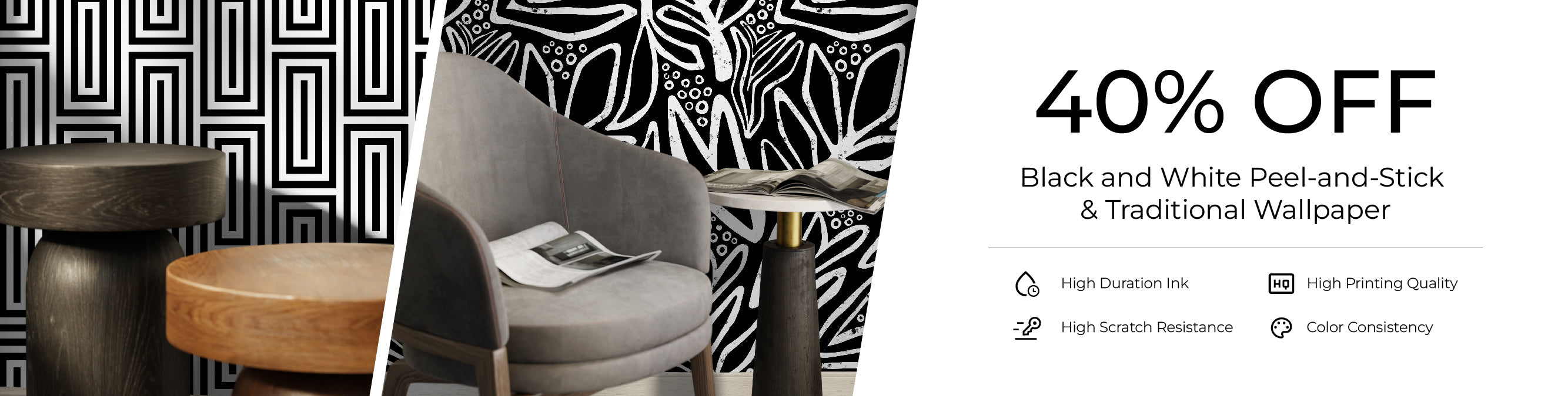 Black and White Wallpaper peel and stick wallpaper