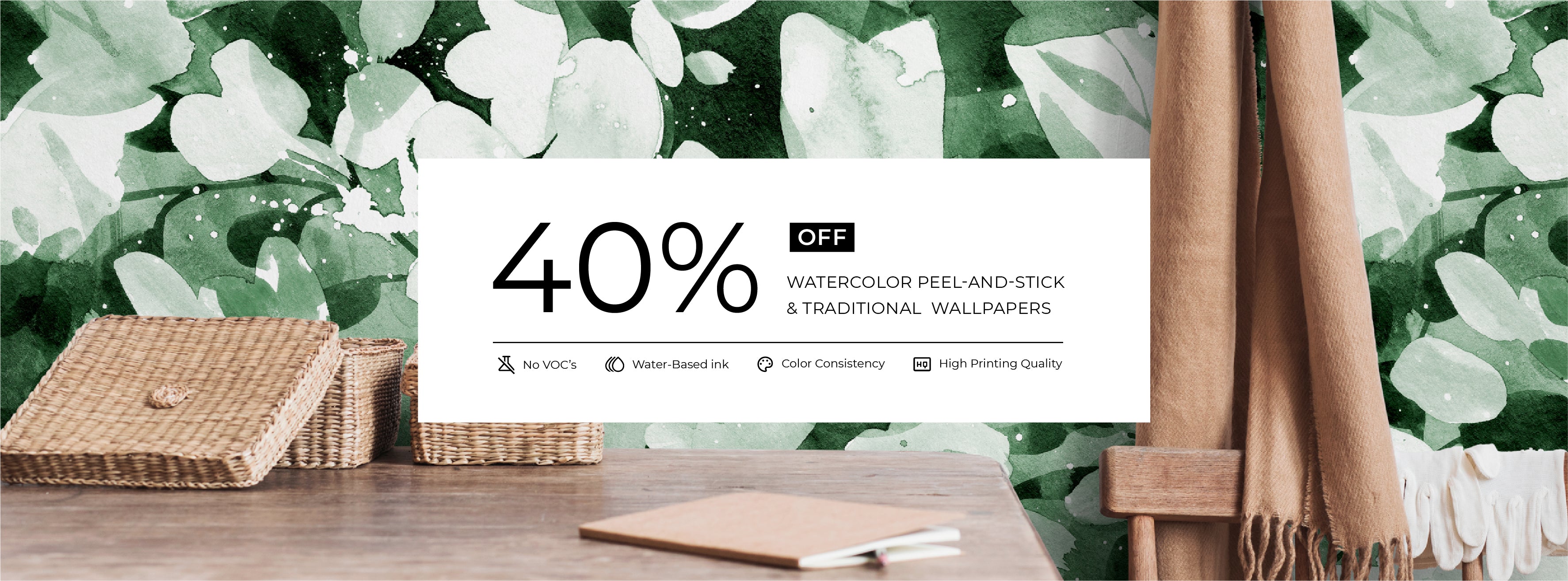 Watercolor Peel and Stick Wallpaper