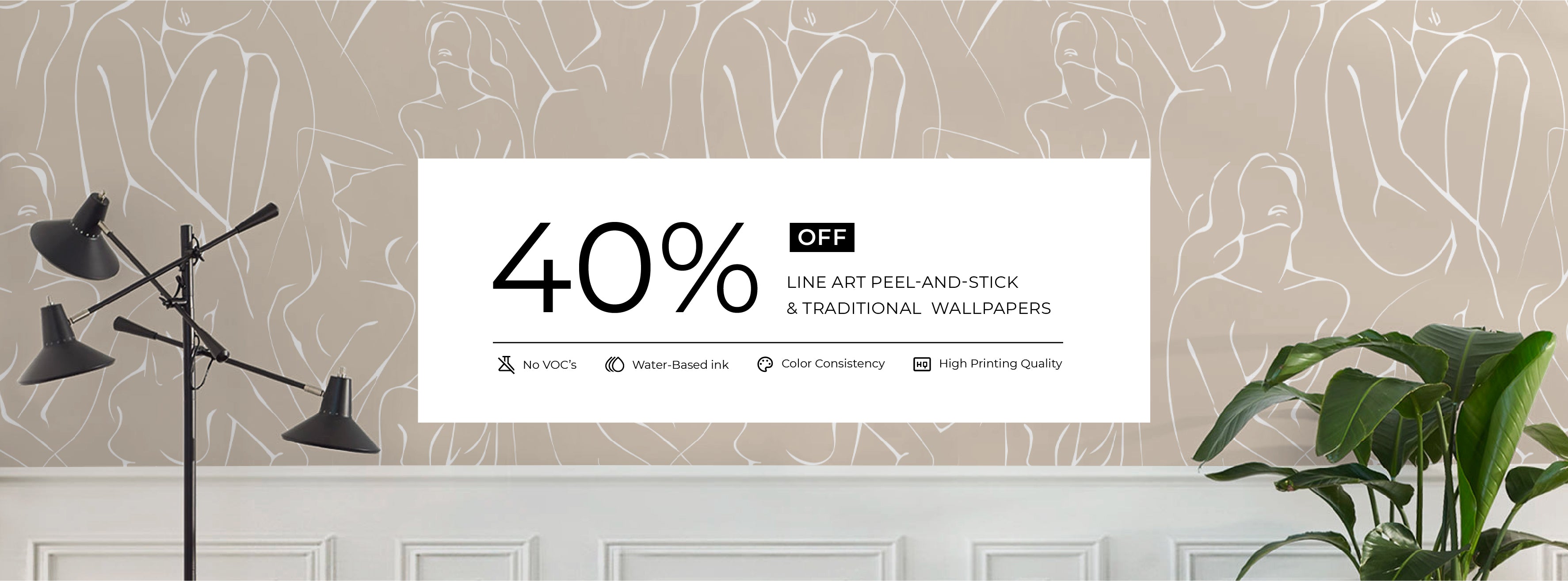 Line Art peel and stick wallpaper