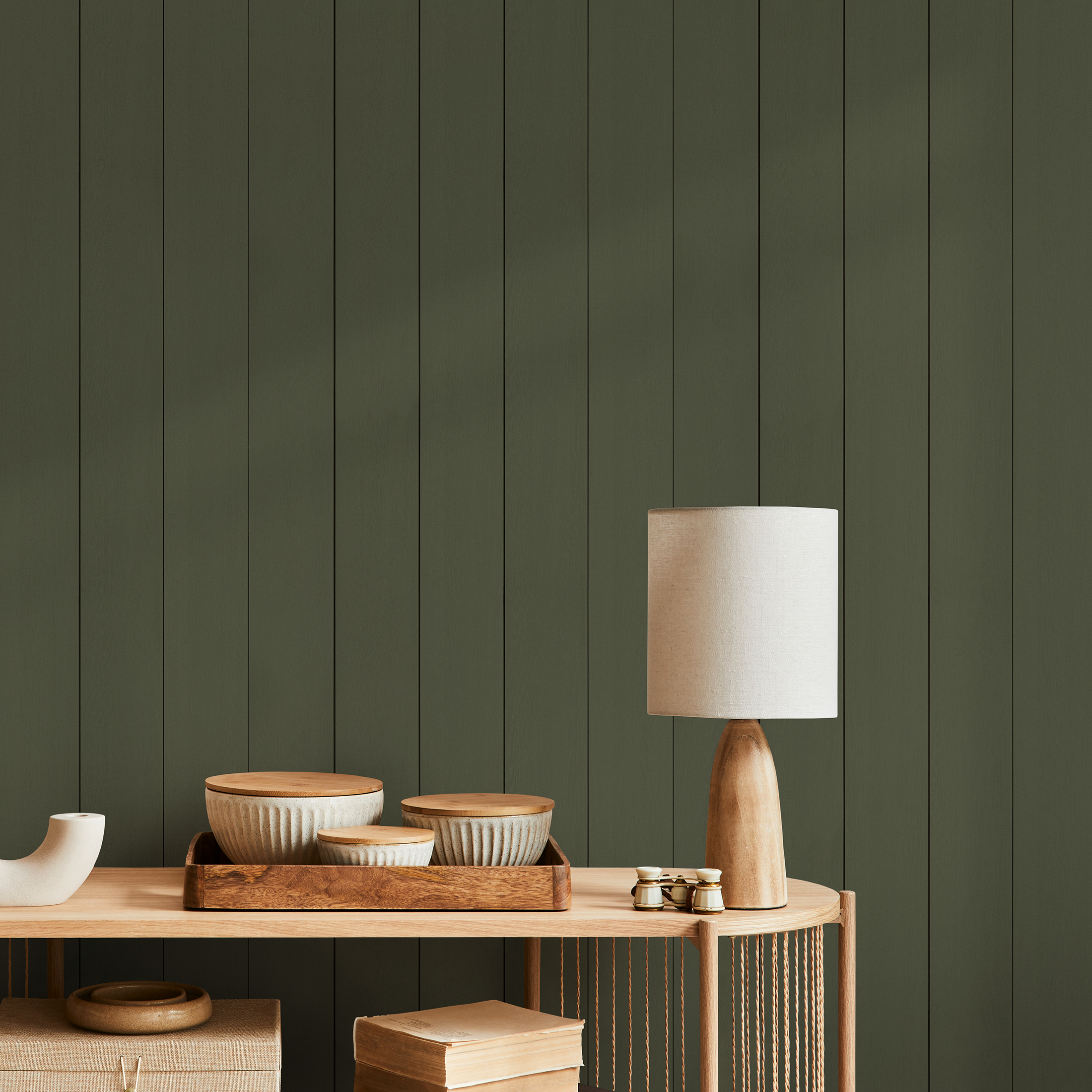 Olive Green Minimalist Wallpaper