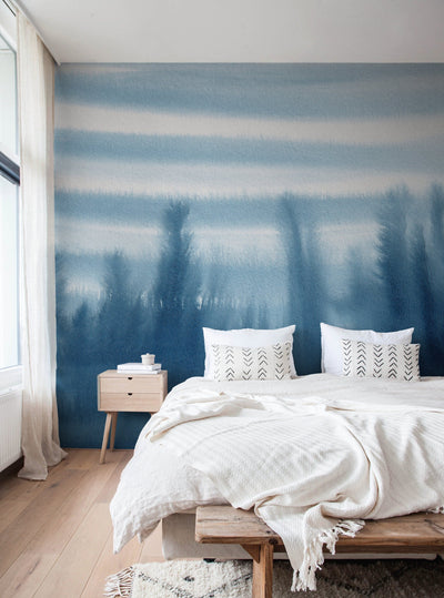 Navy Blue Scandinavian Wallpaper