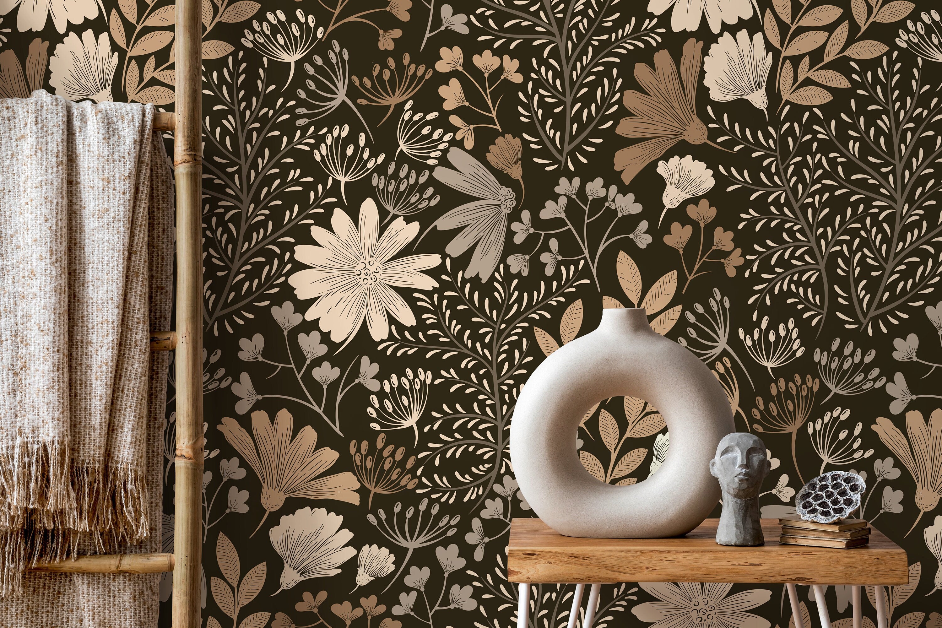 Brown Boho Wallpaper
