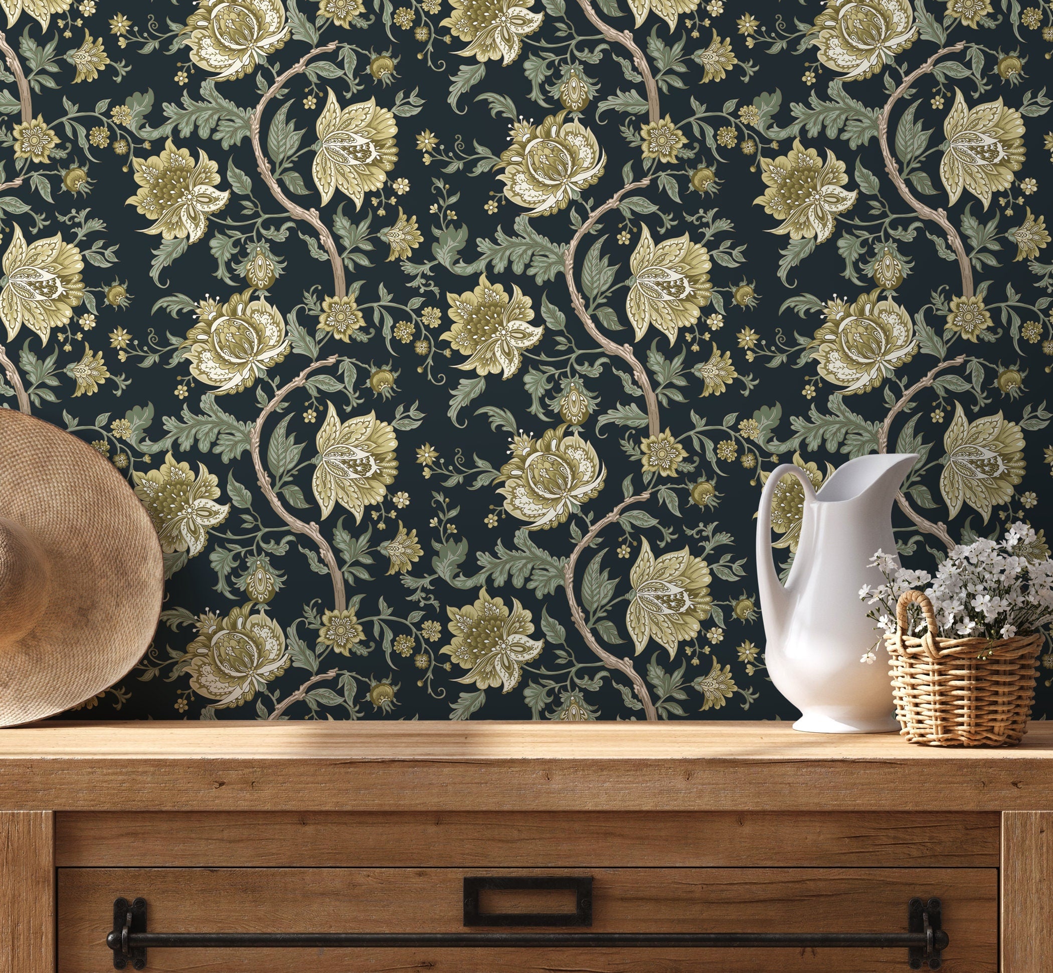 Green Vintage Wallpaper