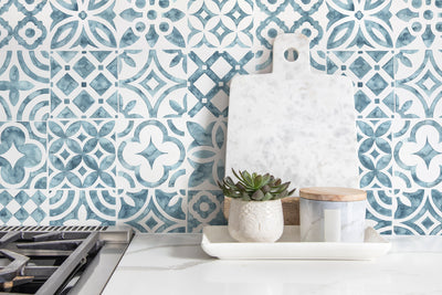 Blue and White Moroccan Wallpaper