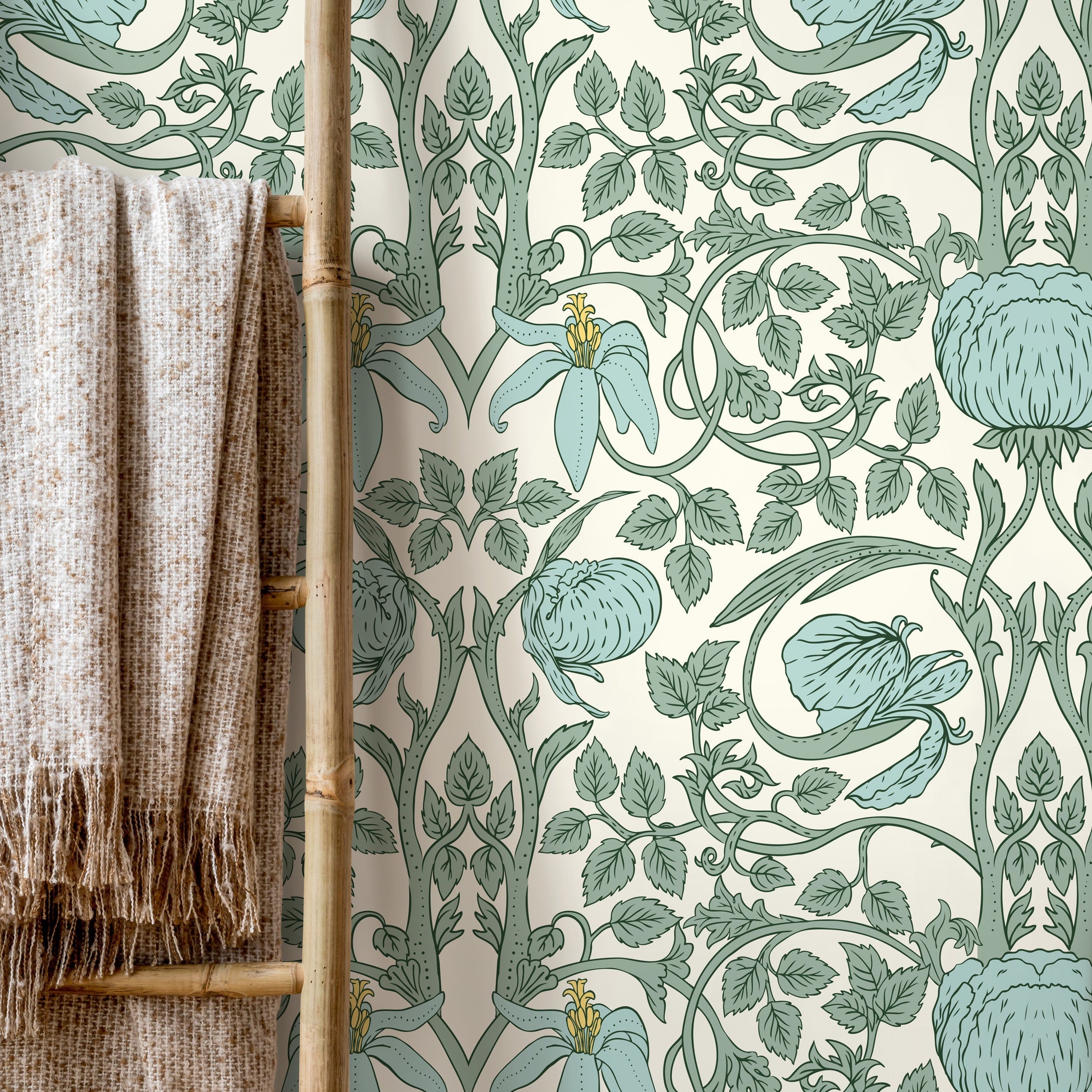 Floral Bathroom Wallpaper