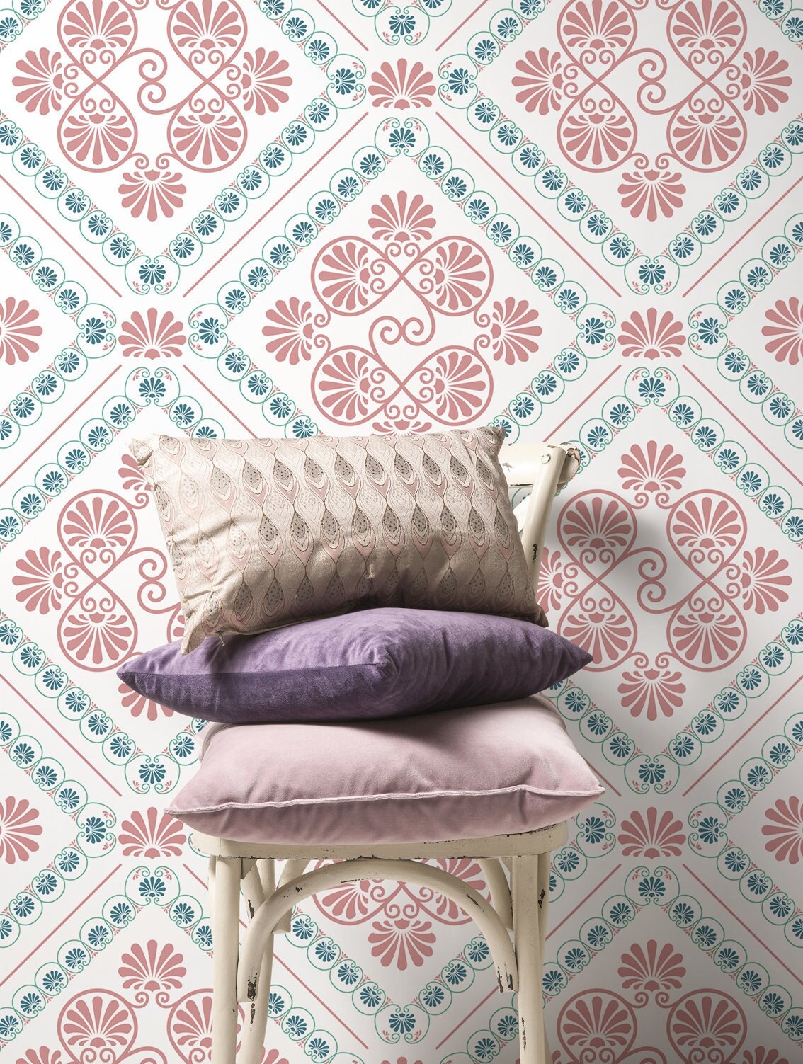 Dusty Pink Retro Wallpaper