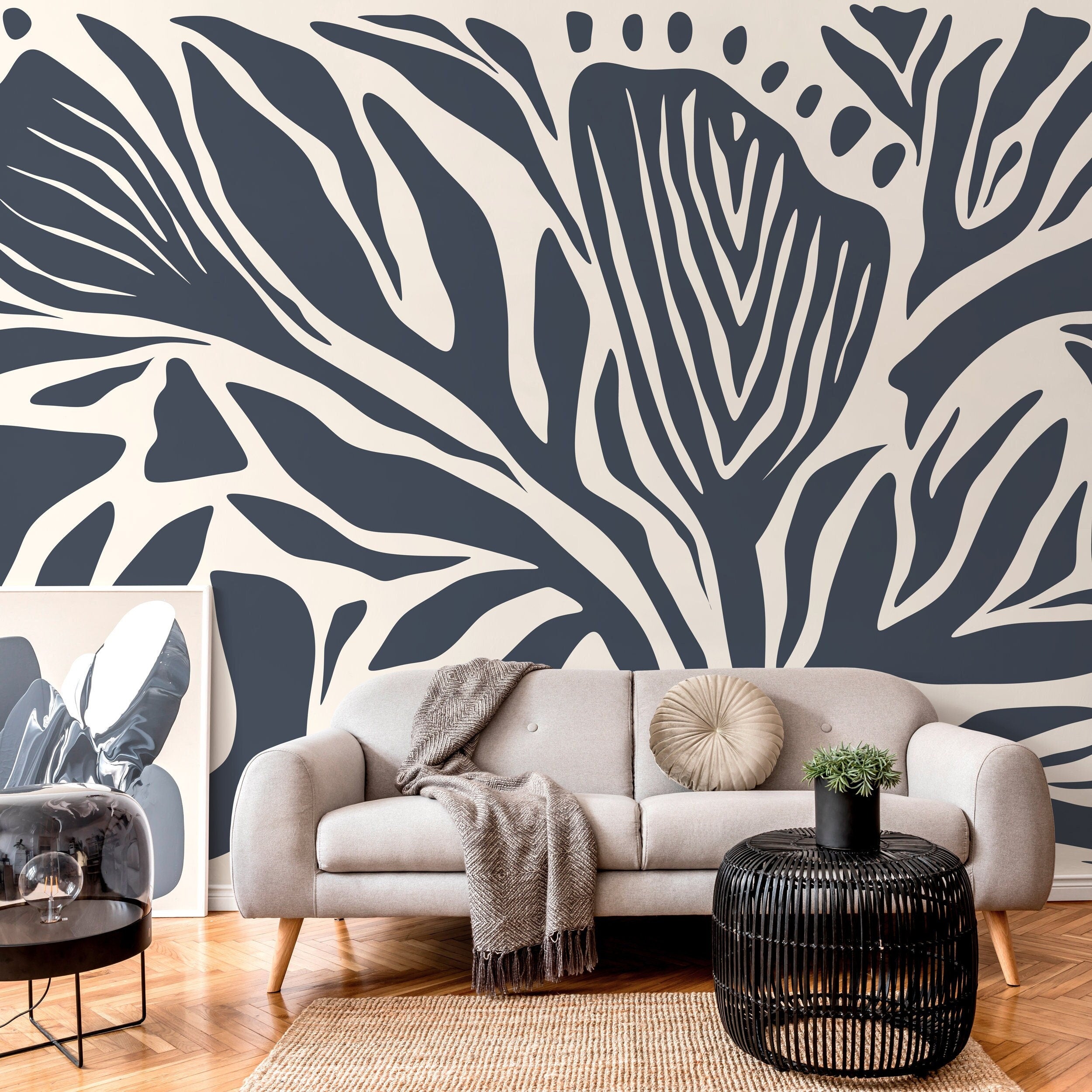 Navy Blue Abstract Wallpaper