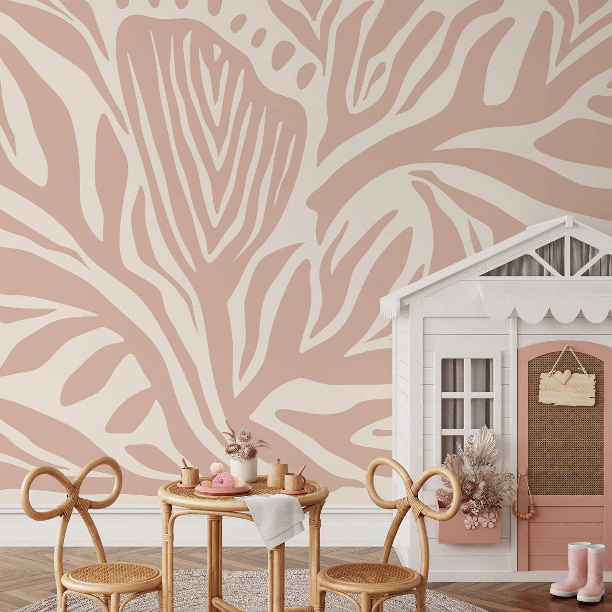 Preppy Pink Flower Wallpaper