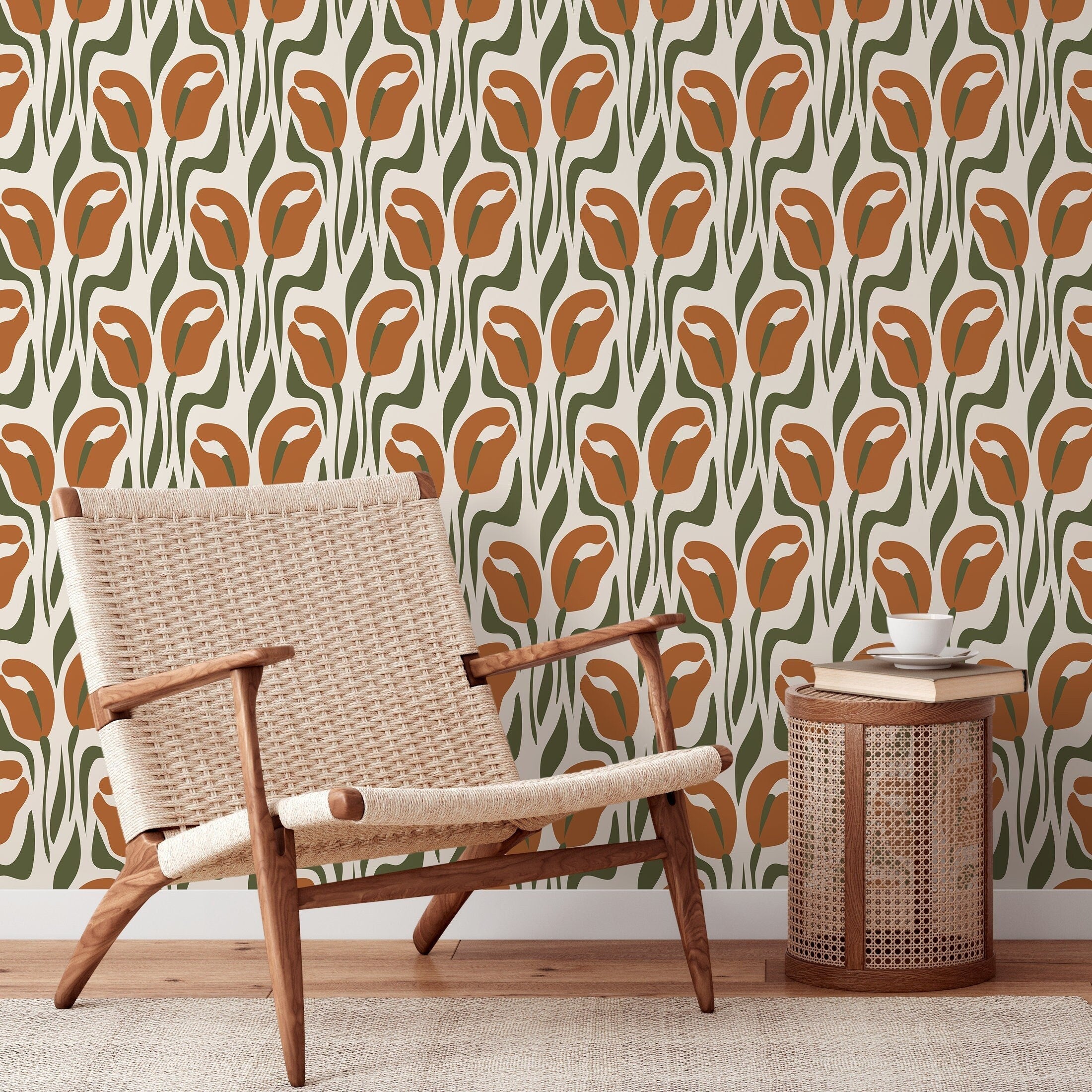 Orange Retro Wallpaper