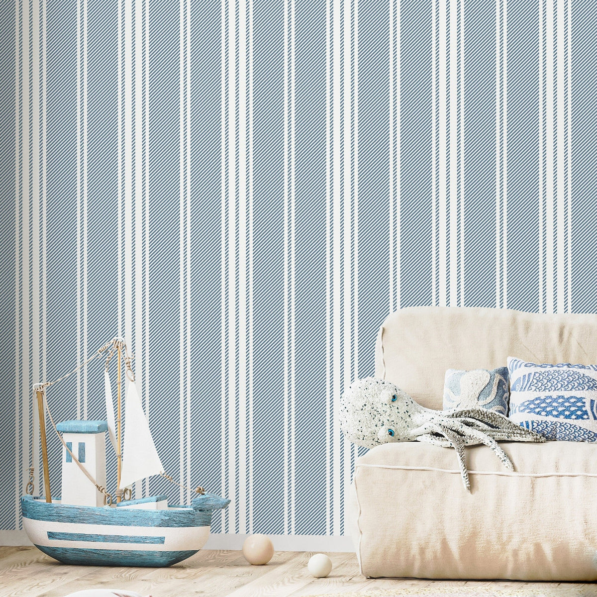 Coastal Pinstripe Wallpaper