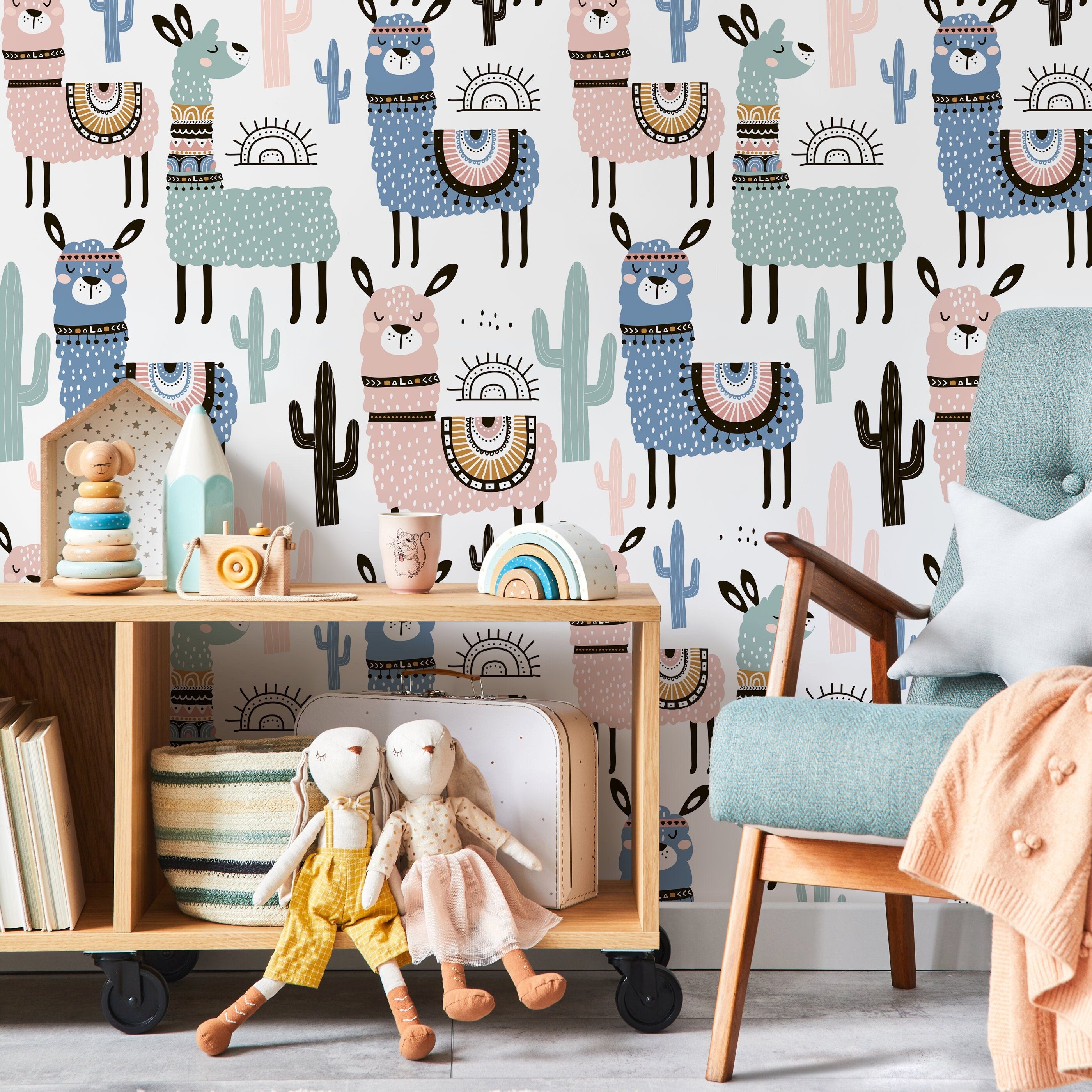 Pastel Blue Animal Wallpaper