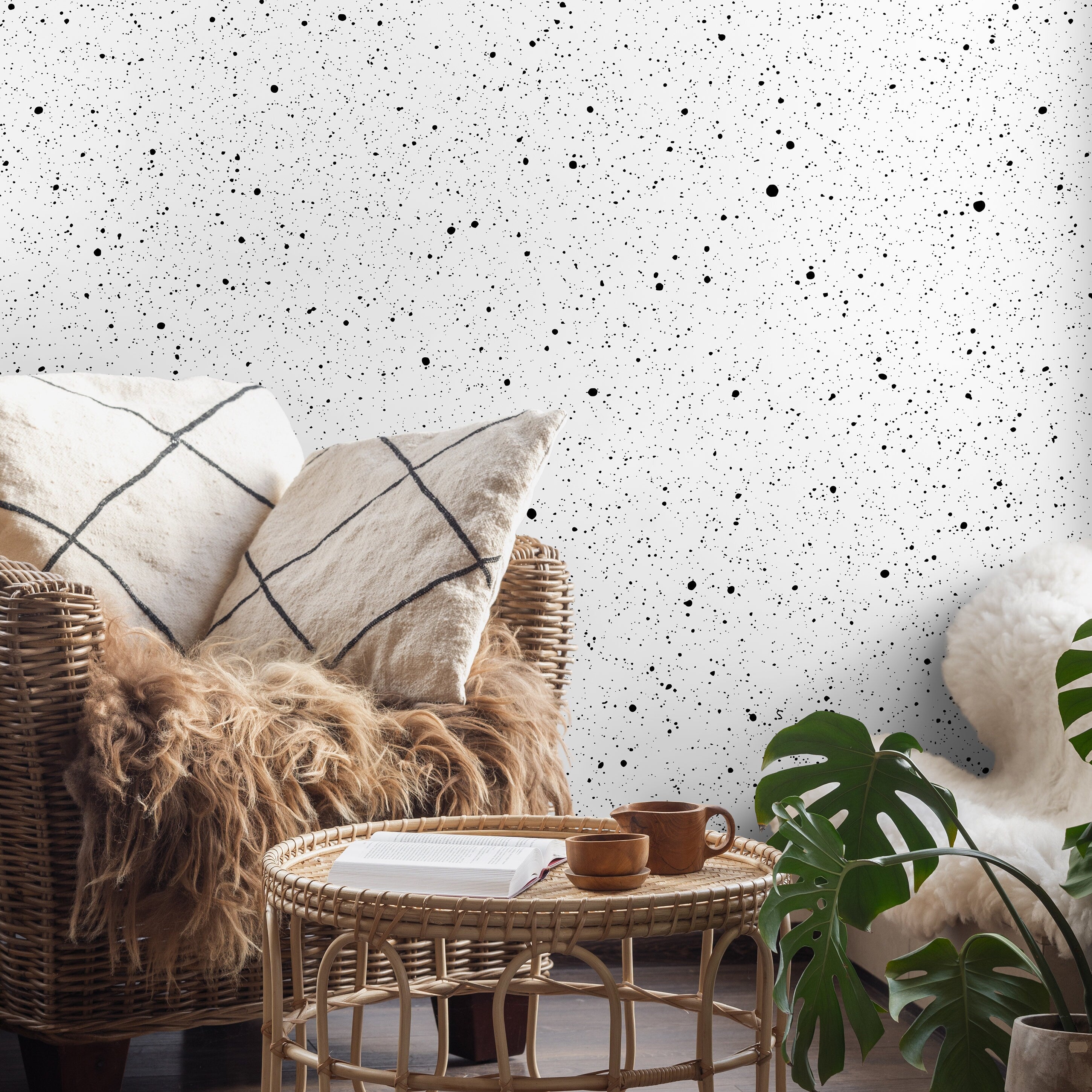 Polka Dot Black And White Wallpaper