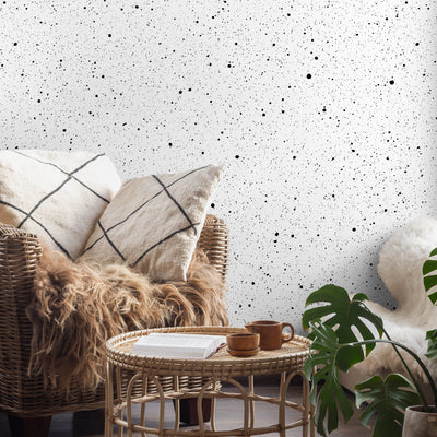 Polka Dot Black And White Wallpaper