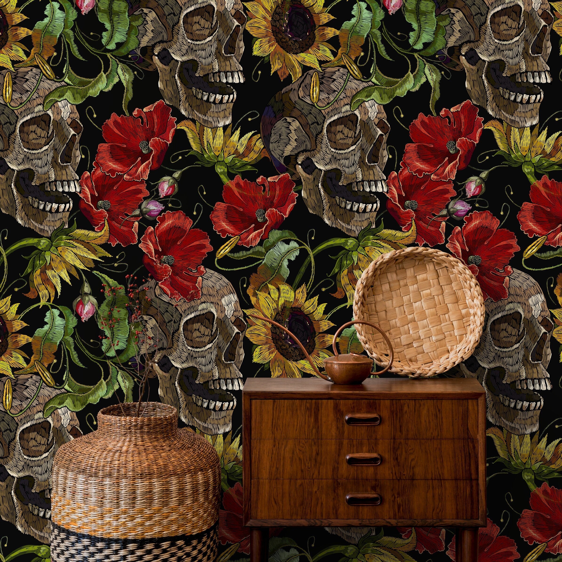 Textured Floral Wallpaper