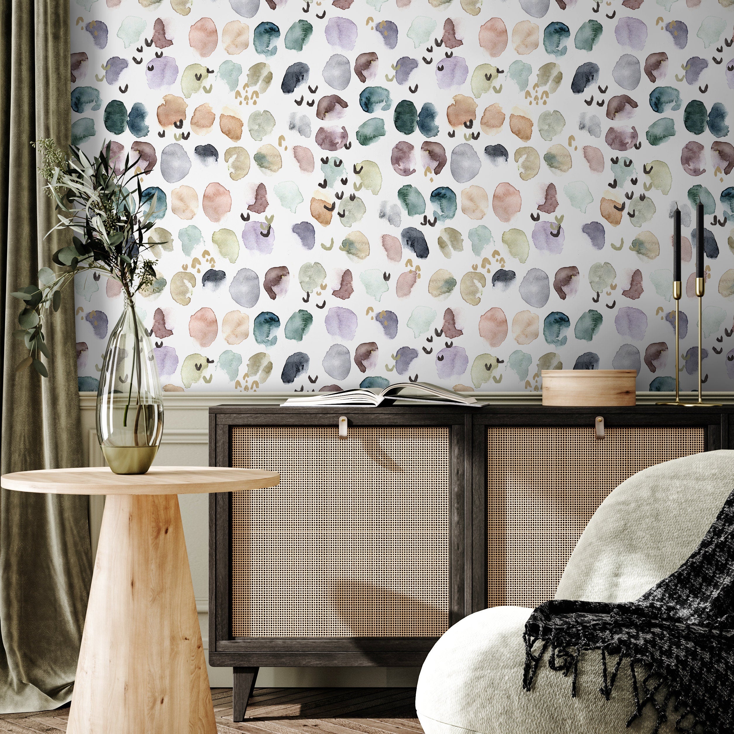 Blue and Purple Abstract Peel and Stick Wallpaper