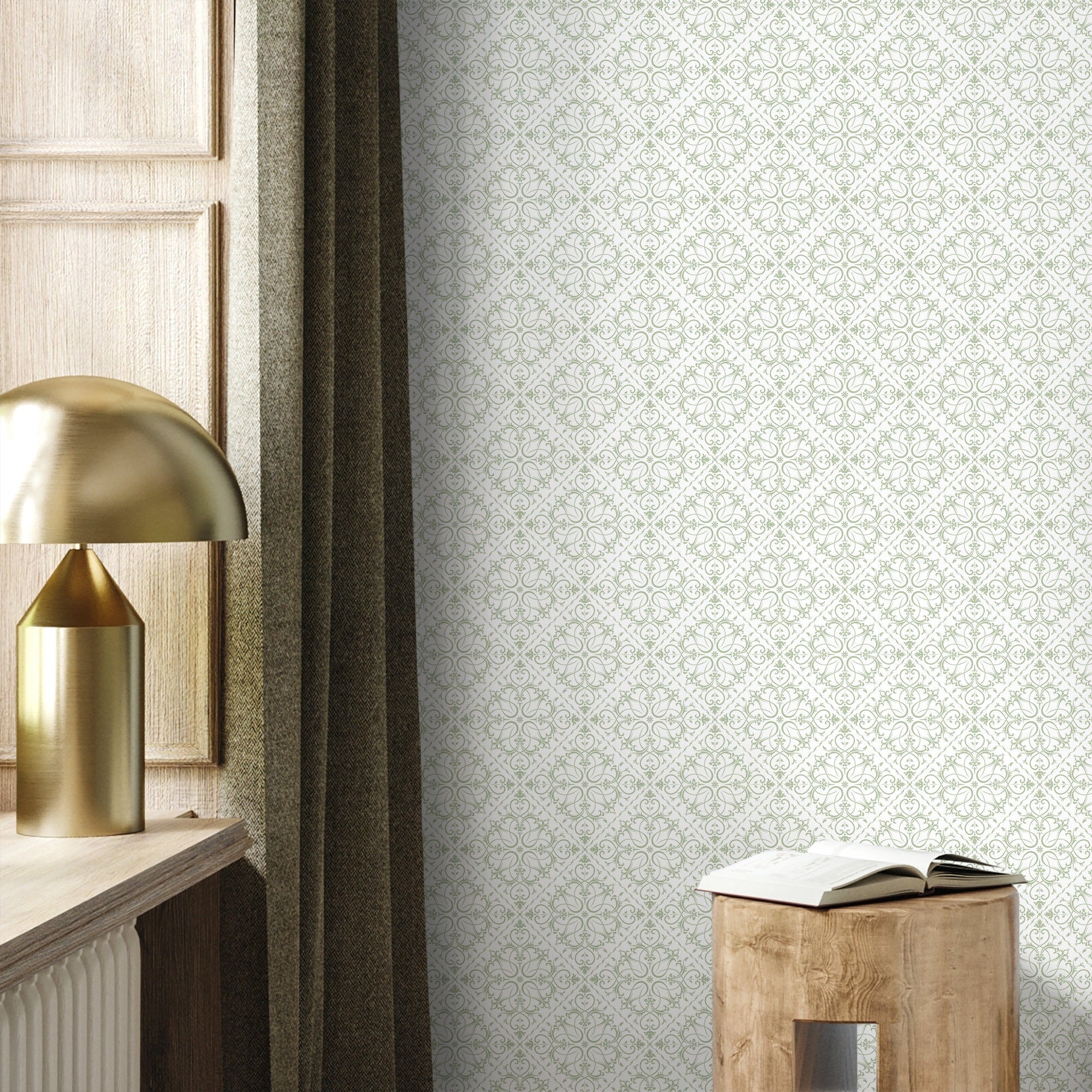 White Moroccan Wallpaper
