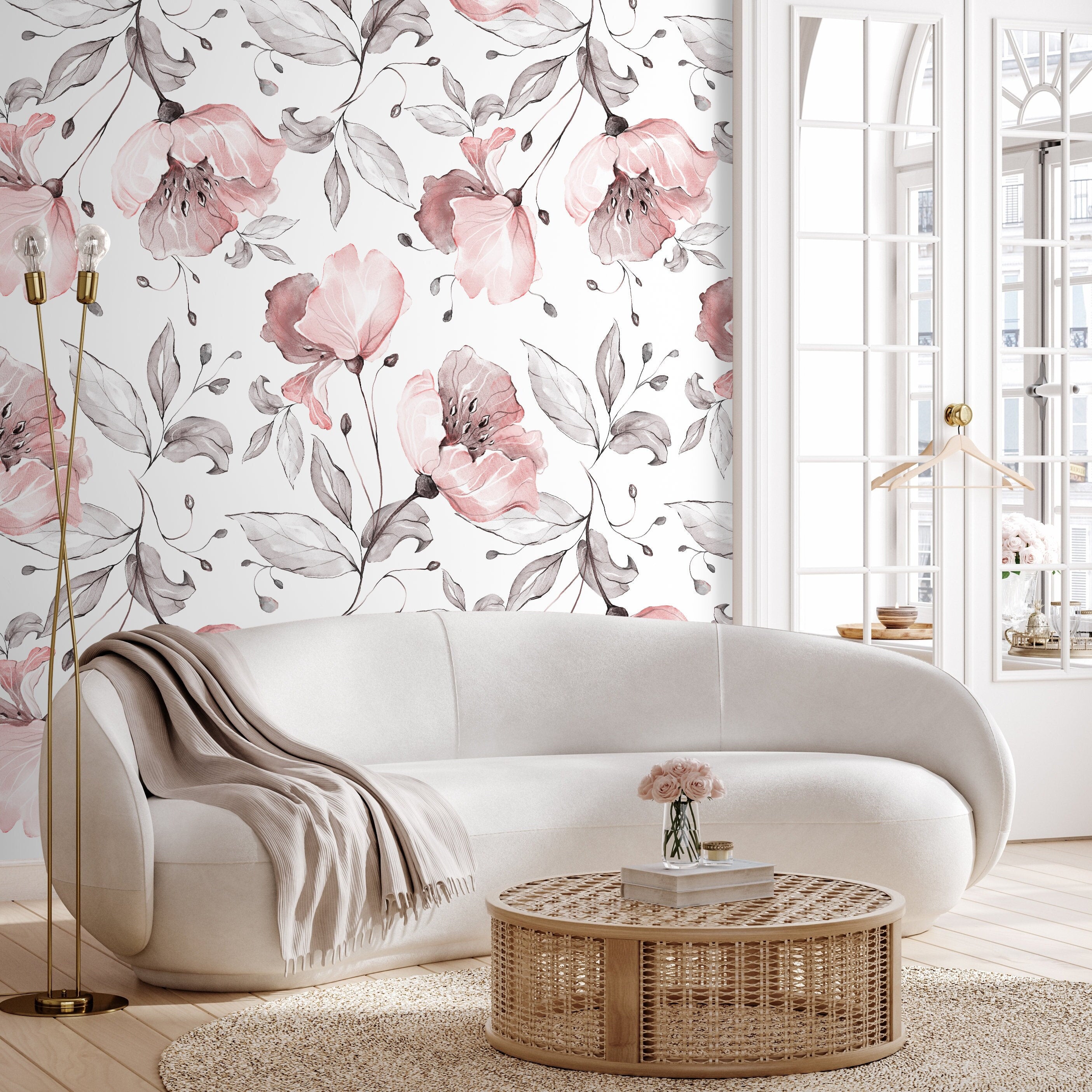 Pink And Gray Peel And Stick Wallpaper