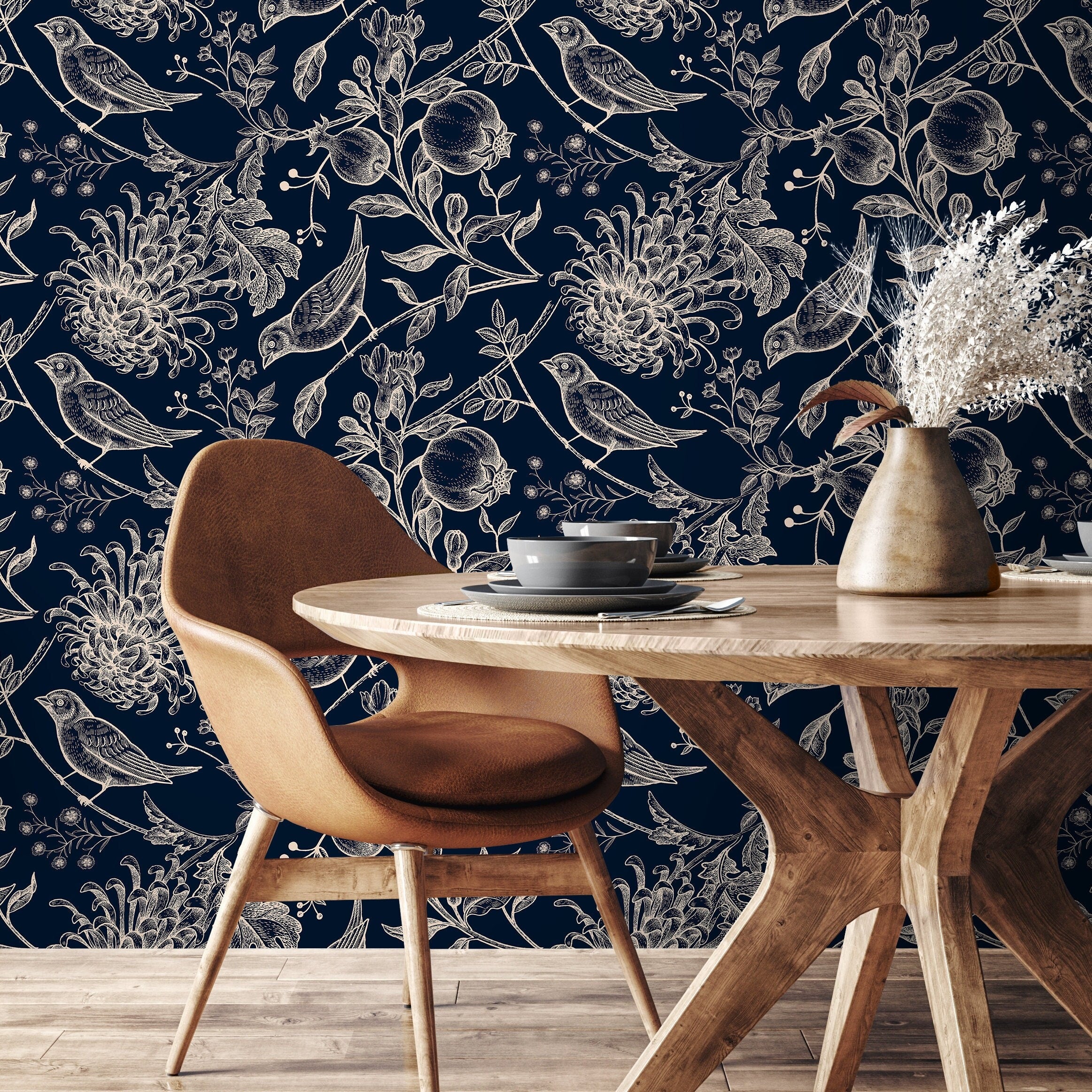 Navy Blue Animal Wallpaper