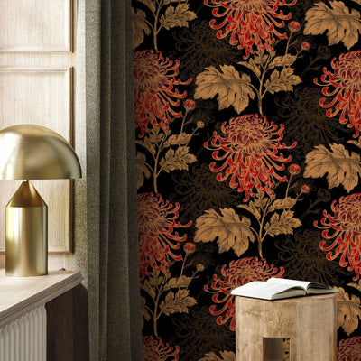 Black and Gold Chinoiserie Wallpaper