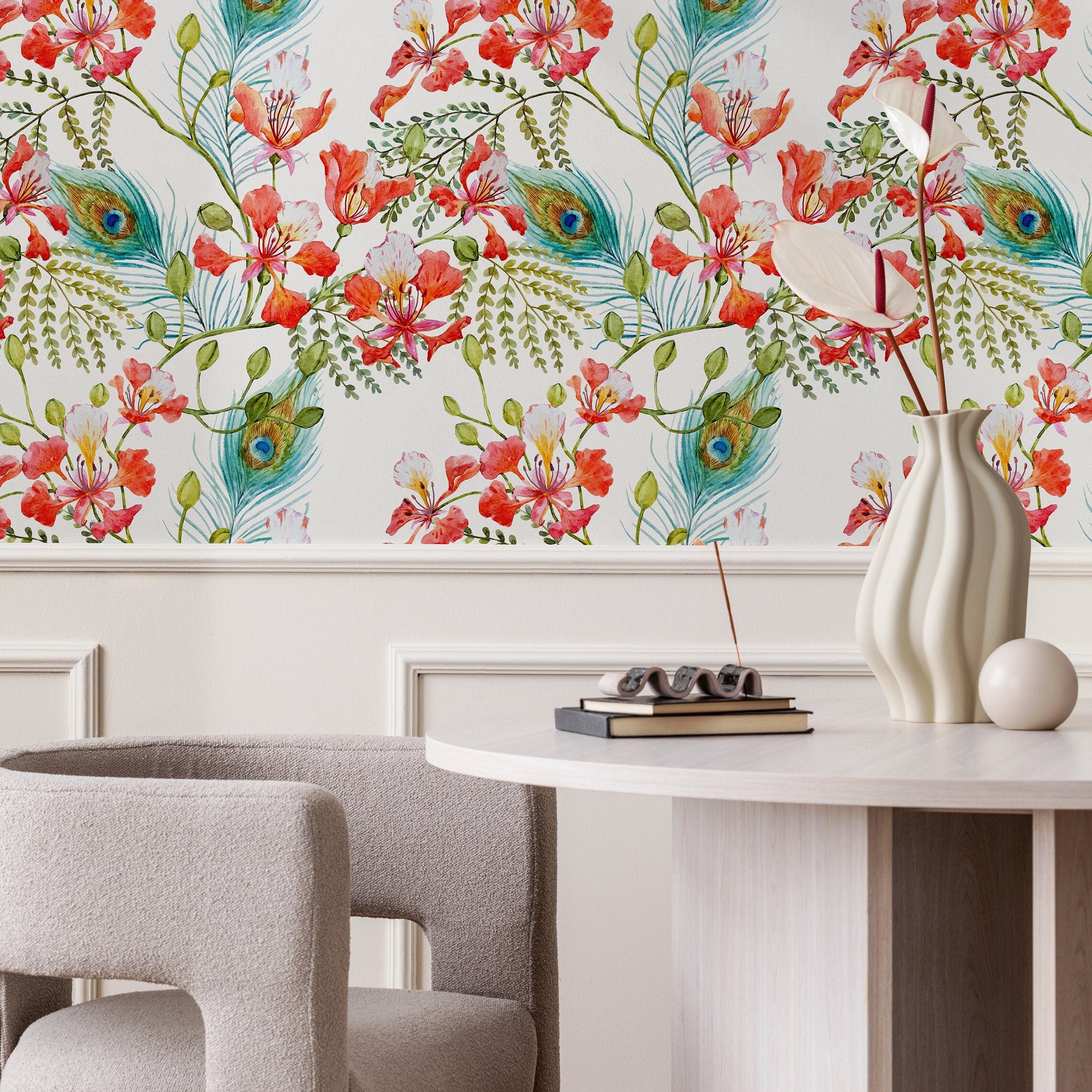 Peacock Garden Peel And Stick Wallpaper