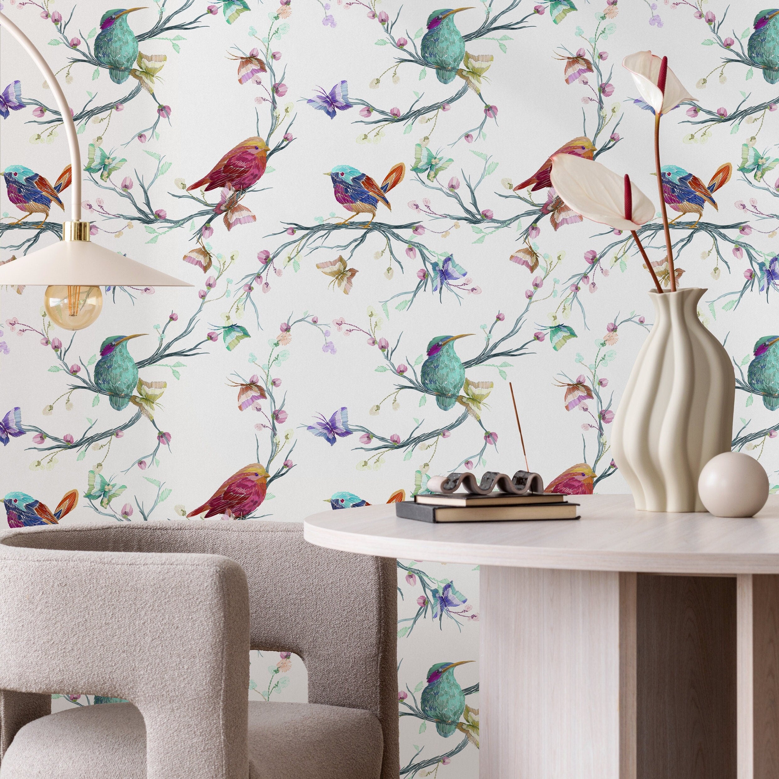 Chinoiserie Butterfly Wallpaper